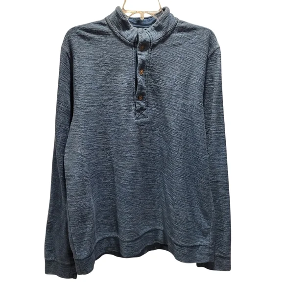Marine Layer Men’s Clayton Textured Henley Pullover Sweater Sweatshirt Blue XL - Picture 1 of 3